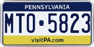 PA license plate MTO5823