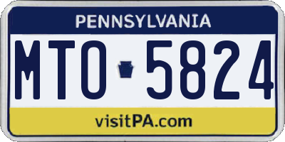 PA license plate MTO5824