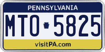 PA license plate MTO5825