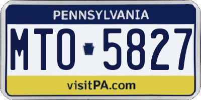 PA license plate MTO5827