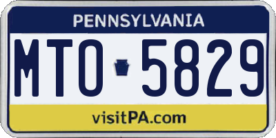 PA license plate MTO5829