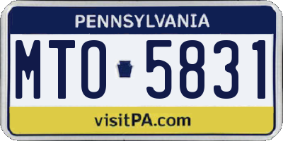 PA license plate MTO5831