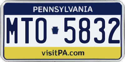 PA license plate MTO5832