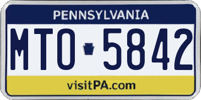 PA license plate MTO5842
