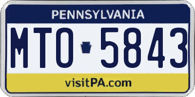 PA license plate MTO5843
