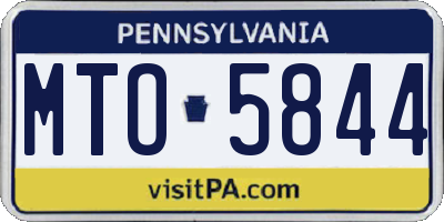PA license plate MTO5844