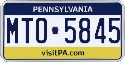 PA license plate MTO5845