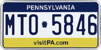 PA license plate MTO5846