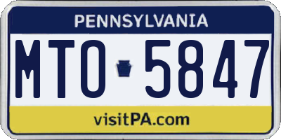 PA license plate MTO5847