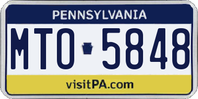 PA license plate MTO5848