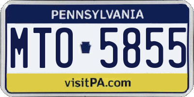 PA license plate MTO5855