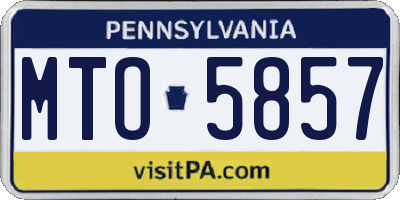 PA license plate MTO5857