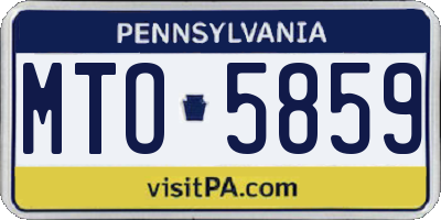 PA license plate MTO5859