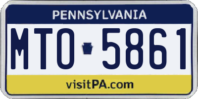 PA license plate MTO5861