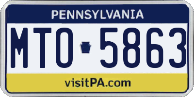PA license plate MTO5863