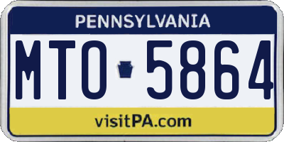 PA license plate MTO5864