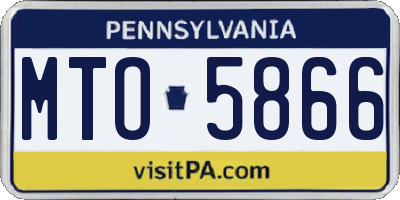 PA license plate MTO5866