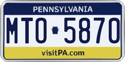 PA license plate MTO5870
