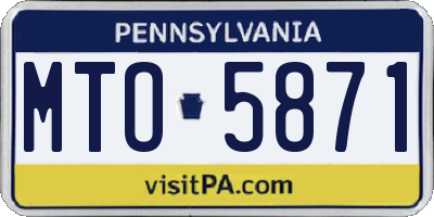 PA license plate MTO5871