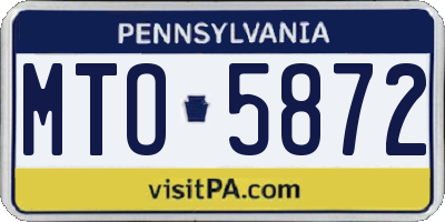 PA license plate MTO5872
