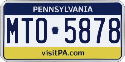 PA license plate MTO5878