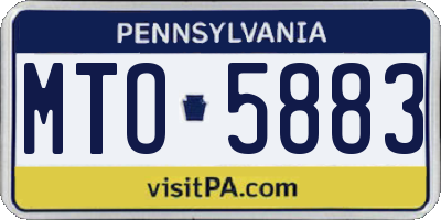 PA license plate MTO5883