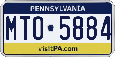 PA license plate MTO5884