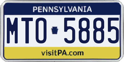 PA license plate MTO5885
