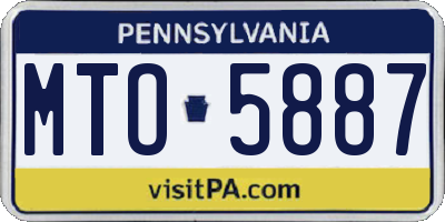 PA license plate MTO5887