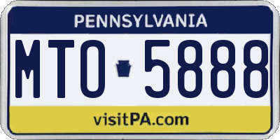 PA license plate MTO5888