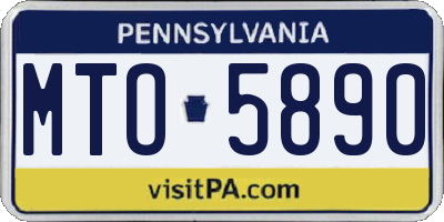 PA license plate MTO5890