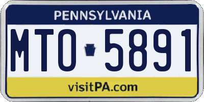 PA license plate MTO5891