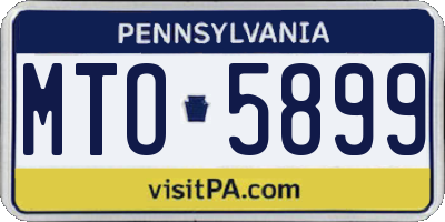 PA license plate MTO5899