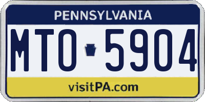 PA license plate MTO5904