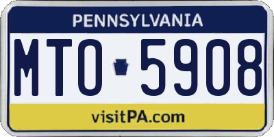 PA license plate MTO5908