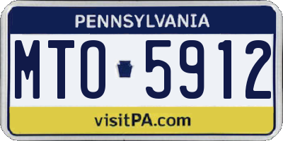 PA license plate MTO5912