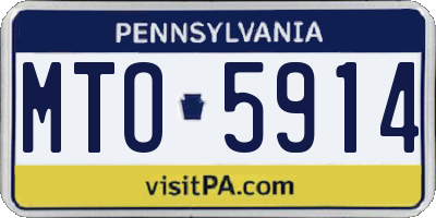 PA license plate MTO5914