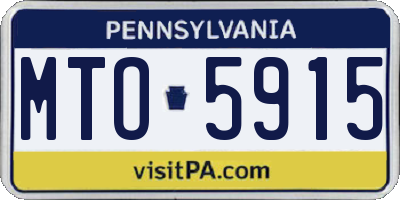 PA license plate MTO5915