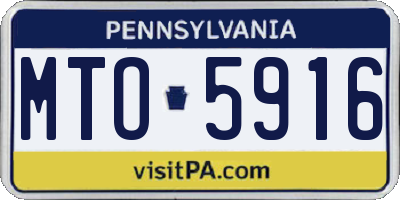 PA license plate MTO5916