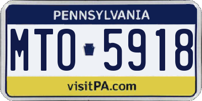 PA license plate MTO5918