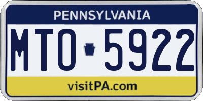 PA license plate MTO5922