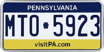 PA license plate MTO5923
