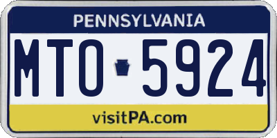 PA license plate MTO5924
