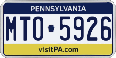PA license plate MTO5926