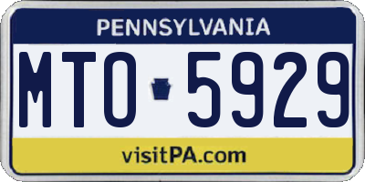 PA license plate MTO5929