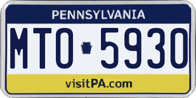 PA license plate MTO5930