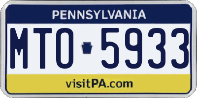 PA license plate MTO5933