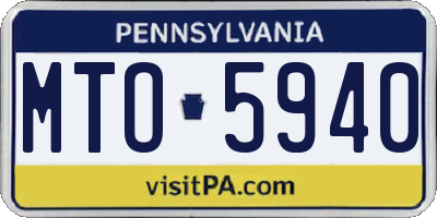 PA license plate MTO5940