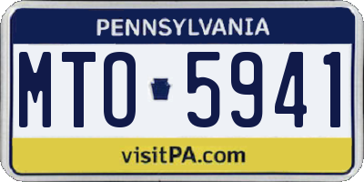 PA license plate MTO5941