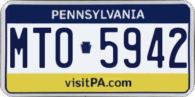 PA license plate MTO5942